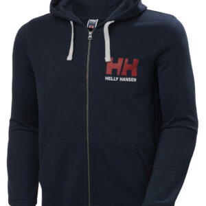Logo full zip hoodie navy