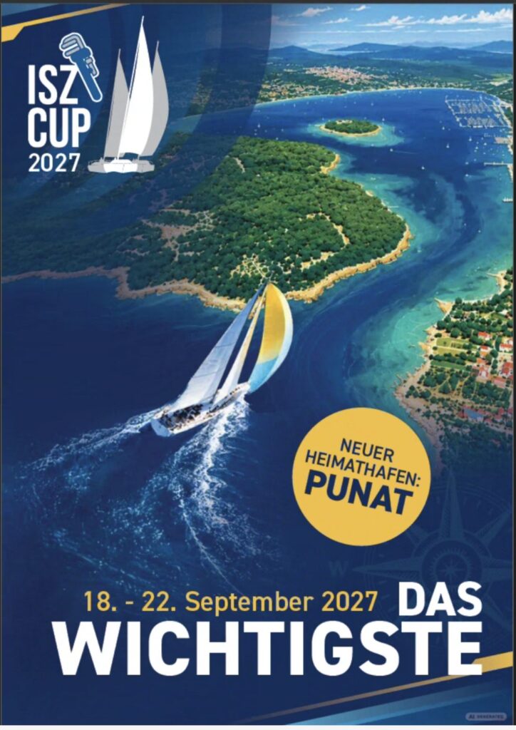ISZ Cup 2027 poster with the new home port Punat and the date September 18 to 22, 2027